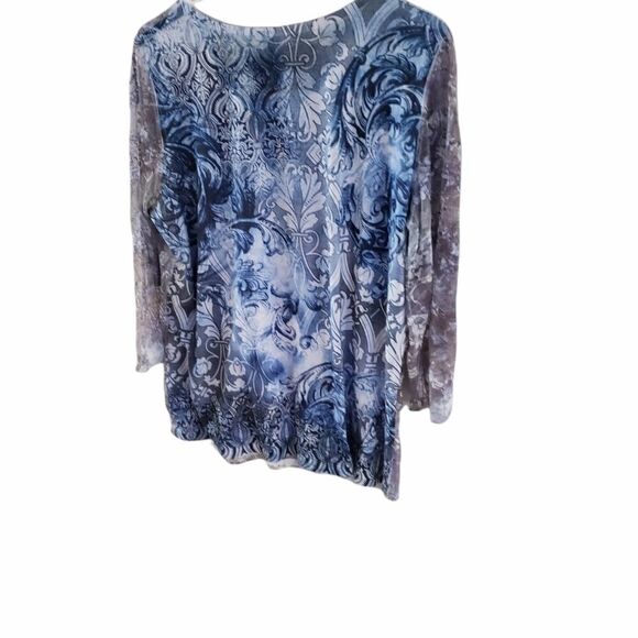 Christopher & Banks Woman's Lace Top Embellished Metallic - Picture 9 of 13